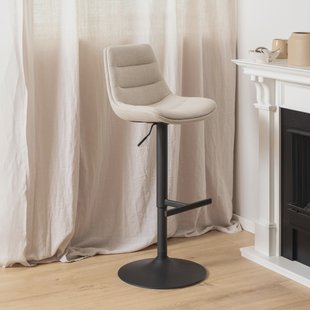 Bendt Draaibare Barkruk 'Labarron' kleur Beige (zithoogte 65-86cm)