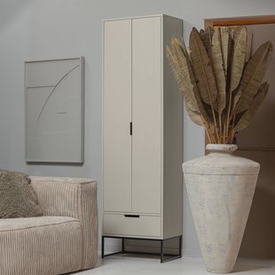 WOOOD Opbergkast 'Silas' Grenen, 210 x 60cm, kleur Dust