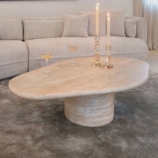 Richmond Organische Salontafel 'Fictus' Travertin look, 130 x 80cm