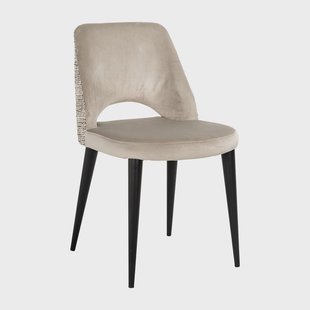 Richmond Eetkamerstoel 'Tabitha' Velvet en stof, kleur Khaki/Naturel