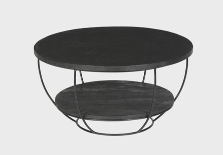 Livingfurn Salontafel 'Norris' Mangohout en staal, 85cm