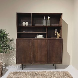 Livingfurn Wandkast 'Elan Brown' Mangohout, 135cm