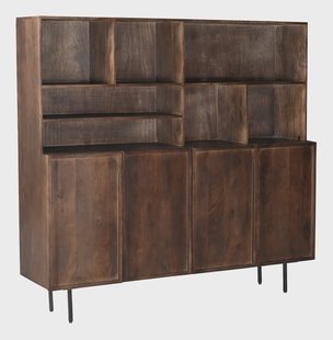 Livingfurn Wandkast 'Elan Brown' Mangohout, 180cm