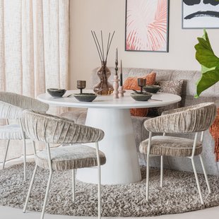 Eleonora Ronde Eettafel 'Elin' 130cm, kleur wit