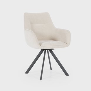 By-Boo Draaibare Eetkamerstoel 'Bliss' Met armleuning, kleur Beige