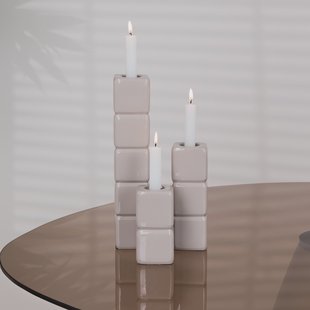 By-Boo Kaarshouder 'Cube' Set van 3 stuks, kleur Taupe