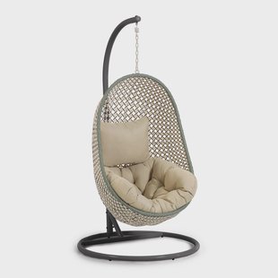 Kave Home Hangstoel met standaard 'Cira' kleur Groen/Donkergrijs