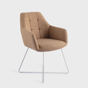 Jesper Home Eetkamerstoel 'Noto' Cross White, kleur Toasted Toffee