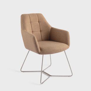 Jesper Home Eetkamerstoel 'Noto' Beehive Steel, kleur Toasted Toffee