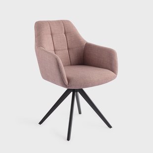 Jesper Home Draaibare Eetkamerstoel 'Noto' Turn Black, kleur Vintage Rose
