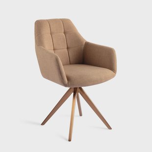 Jesper Home Draaibare Eetkamerstoel 'Noto' Turn Rose, kleur Toasted Toffee