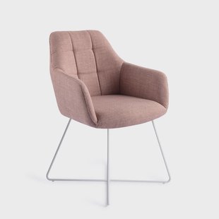 Jesper Home Eetkamerstoel 'Noto' Cross White, kleur Vintage Rose