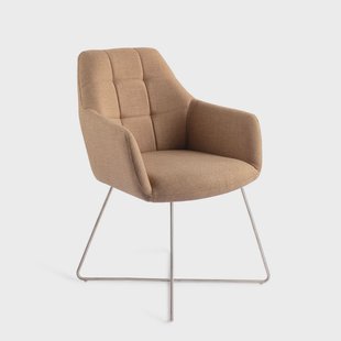 Jesper Home Eetkamerstoel 'Noto' Cross Steel, kleur Toasted Toffee