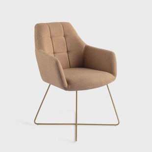 Jesper Home Eetkamerstoel 'Noto' Cross Gold, kleur Toasted Toffee