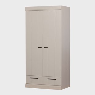 WOOOD Kledingkast 'Connect' 195 x 94cm, 2 deuren en lade, kleur Dust