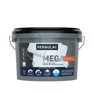 Renaulac Méga Muurverf - Zijdeglans - Ral9010 - 2,5l