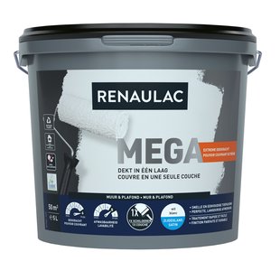 Renaulac Méga Muurverf - Zijdeglans - Wit - 5l
