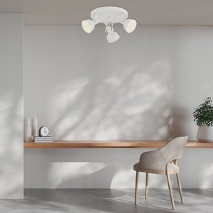 Argon Plafondlamp Trogir, beige, 3-lamps, staal, Ø 30 cm