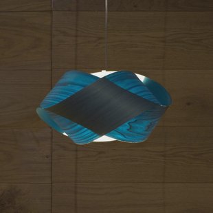 LZF LAMPS LZF hanglamp Nut, blauw/nikkelkleurig, lengte 42 cm, hout