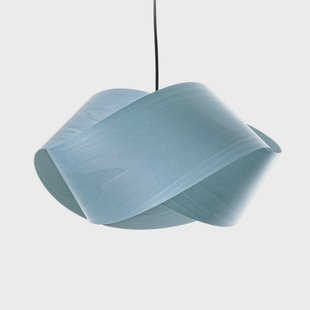 LZF LAMPS LZF hanglamp Nut, lichtblauw/nikkelkleurig, lengte 42 cm hout