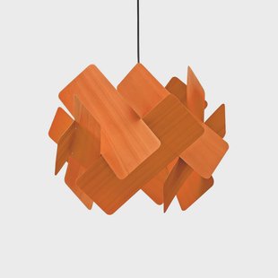 LZF LAMPS LZF hanglamp Escape, oranje/nikkelkleurig, Ø 30 cm, hout