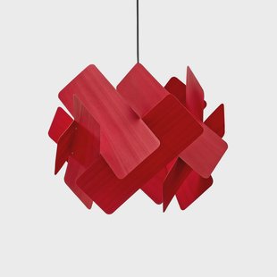 LZF LAMPS LZF hanglamp Escape, rood/nikkelkleurig, Ø 30 cm, hout