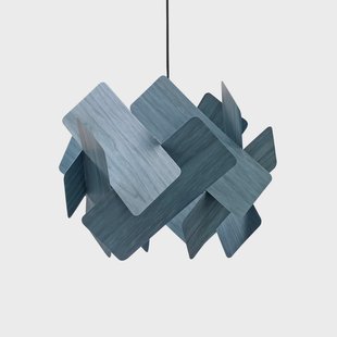 LZF LAMPS LZF hanglamp Escape, blauw/nikkelkleurig, Ø 30 cm, hout