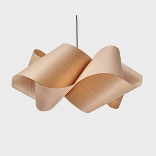 LZF LAMPS LZF hanglamp Swirl, beuken/nikkelkleurig, Ø 75 cm, hout