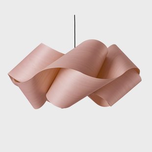 LZF LAMPS LZF hanglamp Swirl, lichtroze/nikkelkleurig, Ø 75 cm, hout