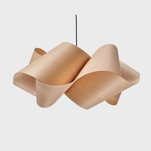 LZF LAMPS LZF hanglamp Swirl, beuk/nikkelkleurig, Ø 54 cm, hout