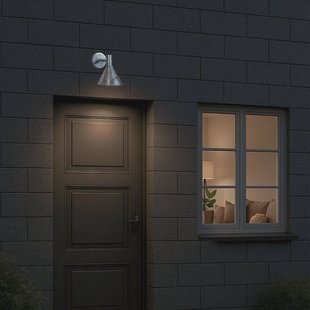 PR Home buitenwandlamp Mini-Tripp, zilverkleurig, IP44, E27