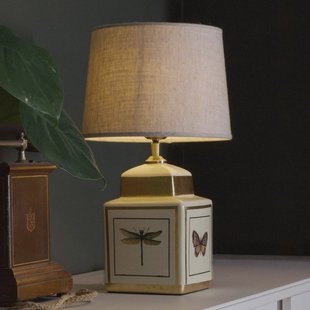 PR Home tafellamp Lucca, zandkleurig, hoogte 45 cm, keramiek