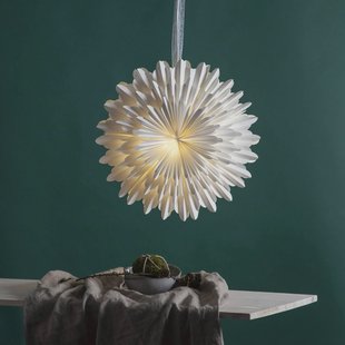 STAR TRADING Papieren ster Snow, Ø 50 cm, wit, 3-laags, papier