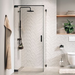 Sealskin - Zijwand Pure 120 X 200cm - Gun Metal Profiel - 8 Mm Helder Glas