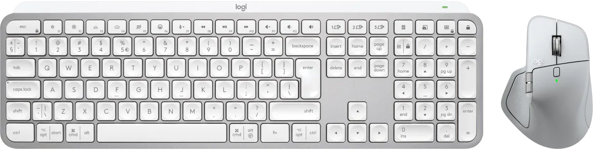 Logitech MX Master 4 voor Mac Zilver + Logitech MX Keys S for Mac Qwerty Wit