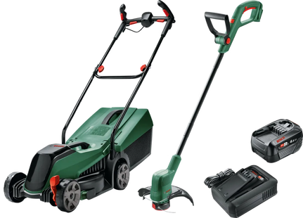 Bosch CityMower 18V-32 + Bosch Easygrasscut 18 (zonder accu) + Bosch Starterset 18V 4,0 Ah