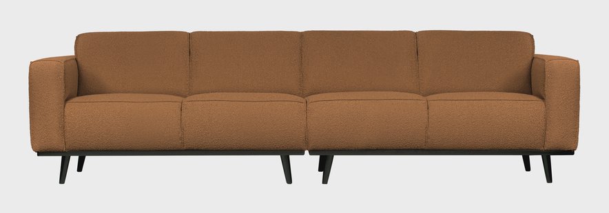 WOOOD Bank 'Statement' 4-zits, Bouclé, kleur Butter
