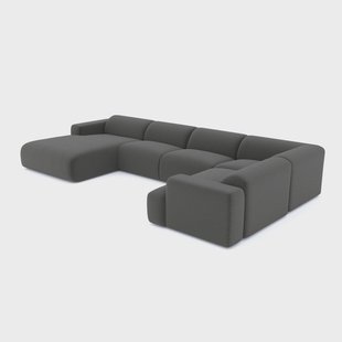 Panoramische bank Myra links bouclé |