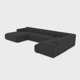 Panoramische bank Myra links bouclé |