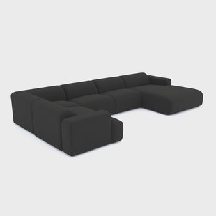 Panoramische bank Myra rechts bouclé |