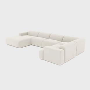 Panoramische bank Myra links bouclé |