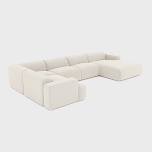 Panoramische bank Myra rechts bouclé |