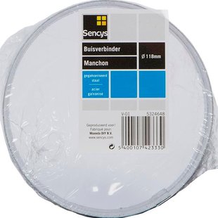 Sencys Koppelstuk Ø120mm Gegalvaniseerd Staal