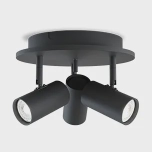 Belid Tyson 3-spotlight Ø25 cm Zwart