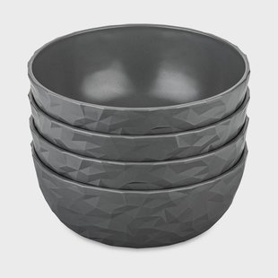 Koziol Club schaal Ø16,2 cm 4-pack biocirculair thermoplast Nature ash grey