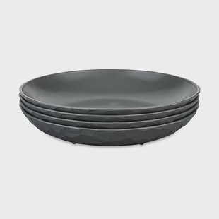 Koziol Club diepe schaal Ø22 cm 4-pack biocirk thermoplast Nature ash grey