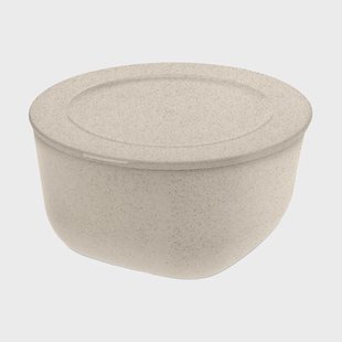 Koziol Connect schaal/kom met deksel 2 L biocirk thermoplast Nature desert sand