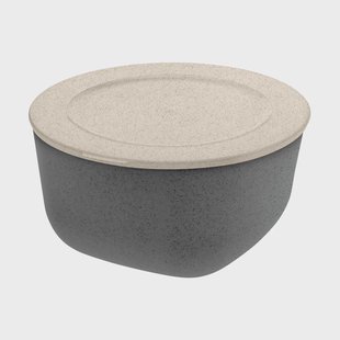 Koziol Connect schaal/kom met deksel 2 L biocirk thermoplast Nature ash grey