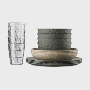 Koziol Club Göteborg servies 16-delig biocirk thermoplast Multi