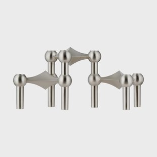 STOFF STOFF Nagel kandelaar 3-pack Geborsteld chroom